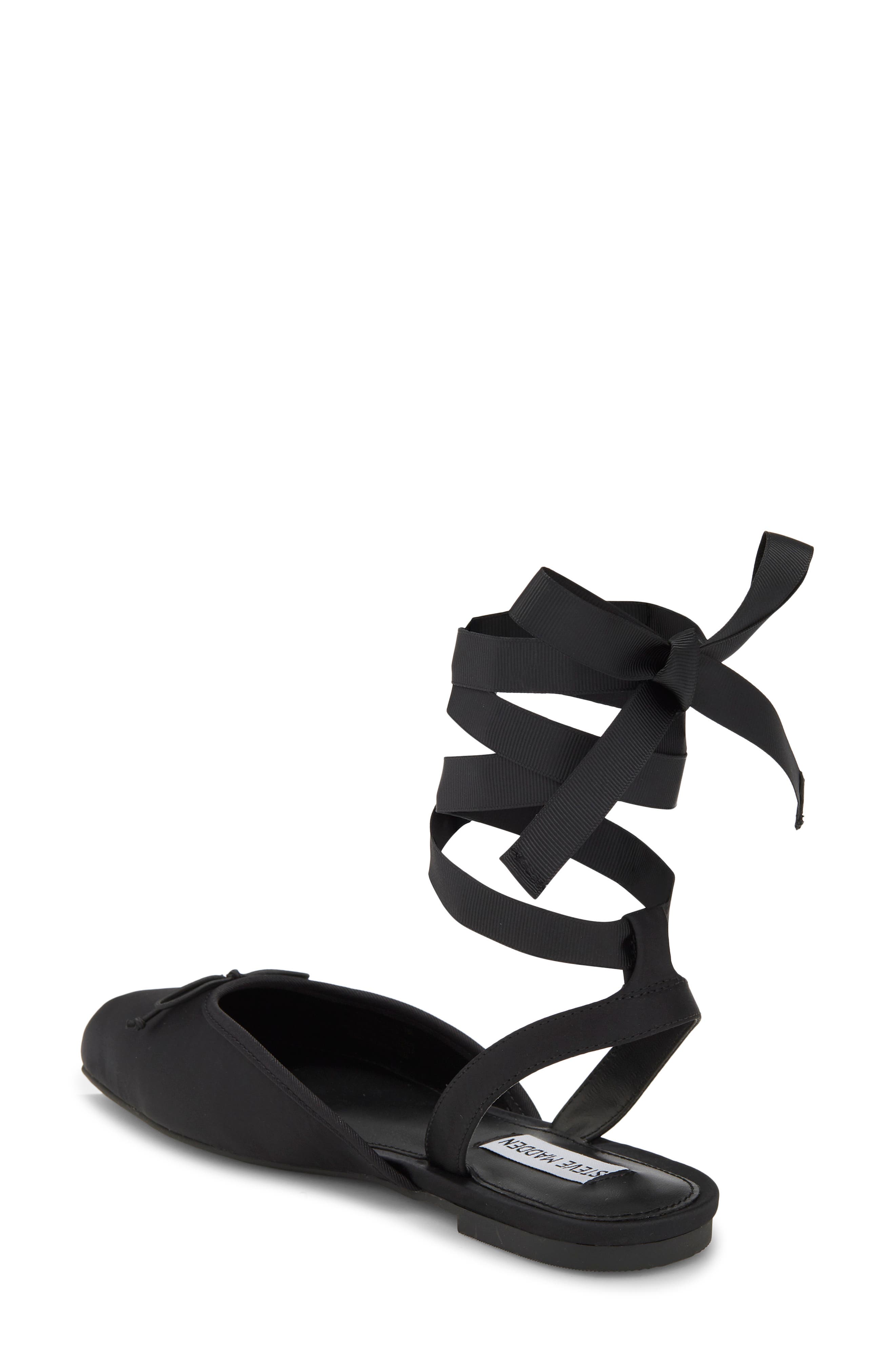 Scarletta Ankle Tie Ballet Flat, Alternate, color, BLACK SATIN