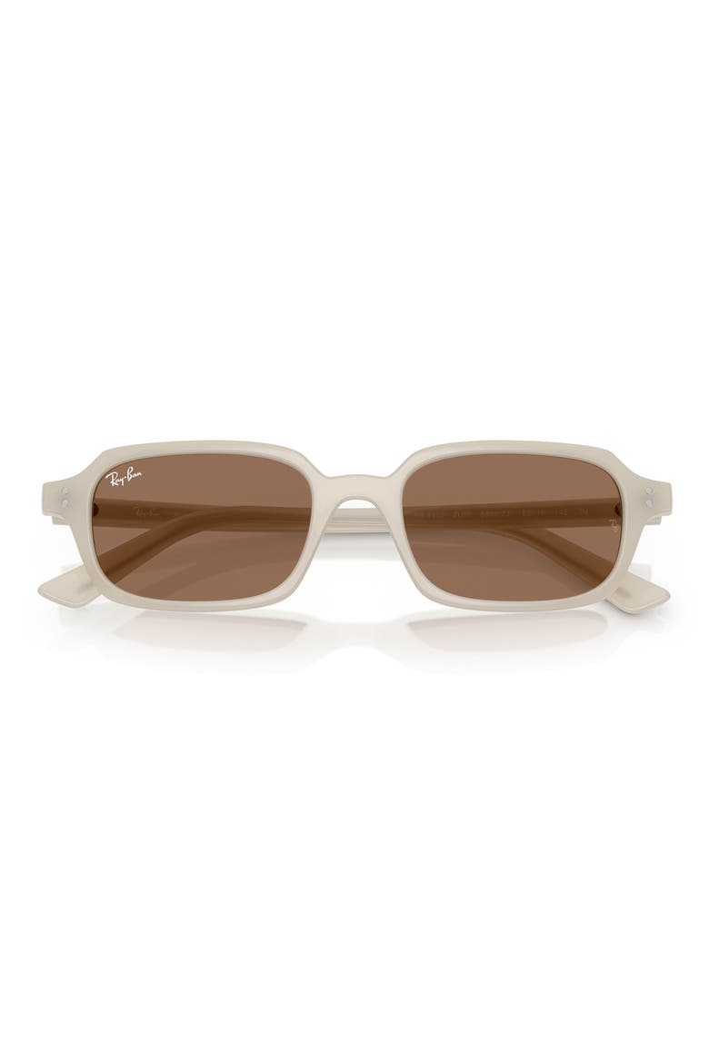 52mm Pillow Sunglasses, Alternate, color, CLOUDY WARM WHITE/ DARK BROWN