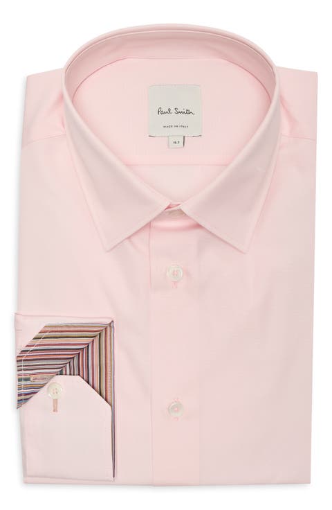 Tailored Fit Solid Cotton Dress Shirt (Regular & Big)