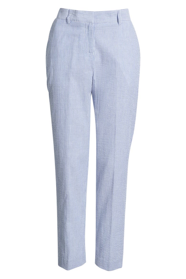 Seersucker Straight Leg Pants, Alternate, color, NAVY IVORY