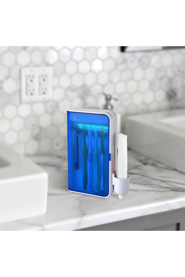 UV Toothbrush Sterilizer Cleaner w/ AC Adapter, Alternate, color, White