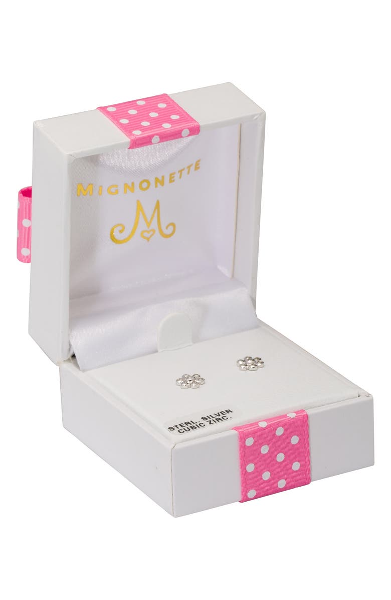 Mignonette Sterling Silver Flower Earrings, Alternate, color,