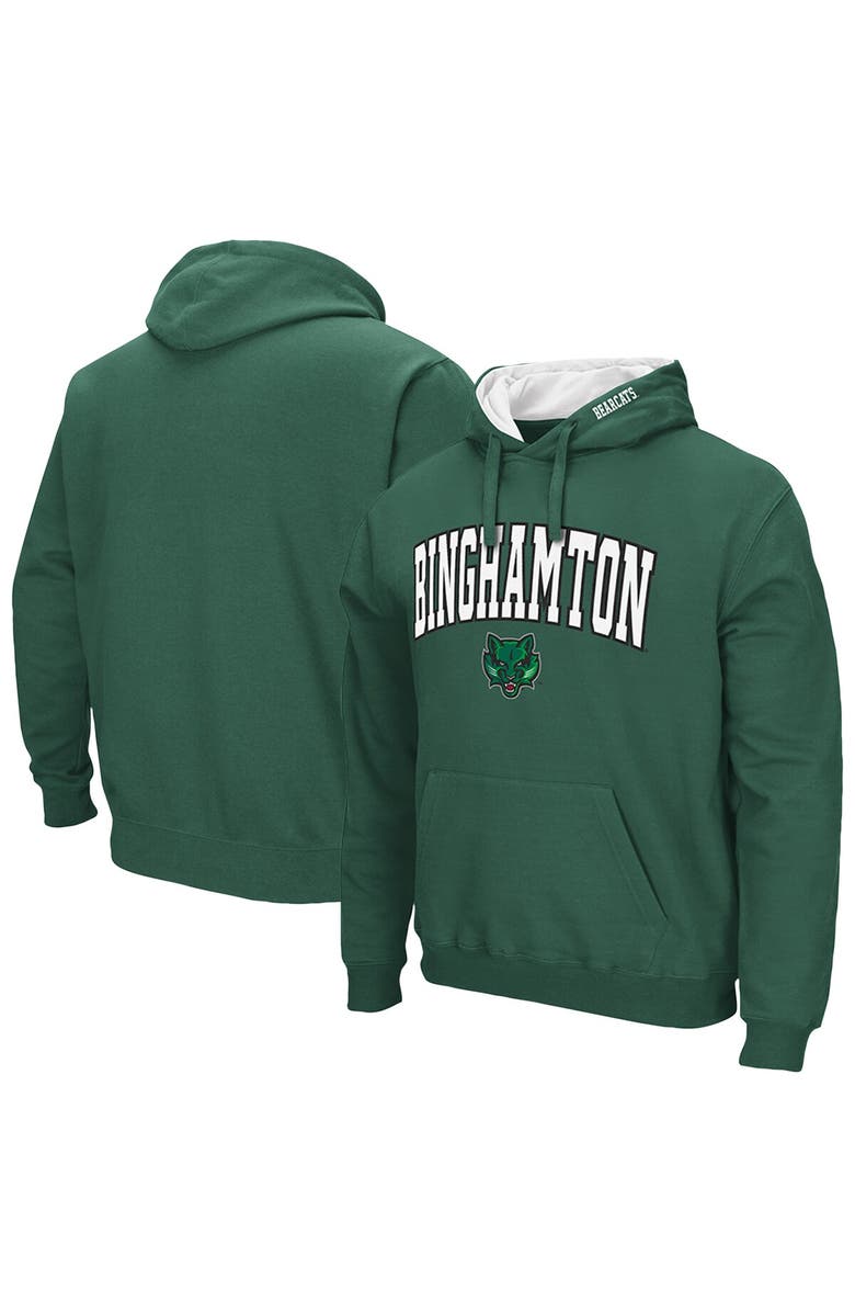 COLOSSEUM Men's Colosseum Green Binghamton Bearcats Arch & Logo 3.0 Pullover Hoodie, Alternate, color, Green