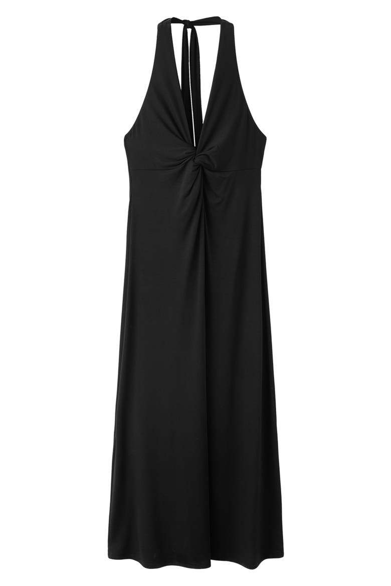 Draped Halter Dress, Main, color, BLACK