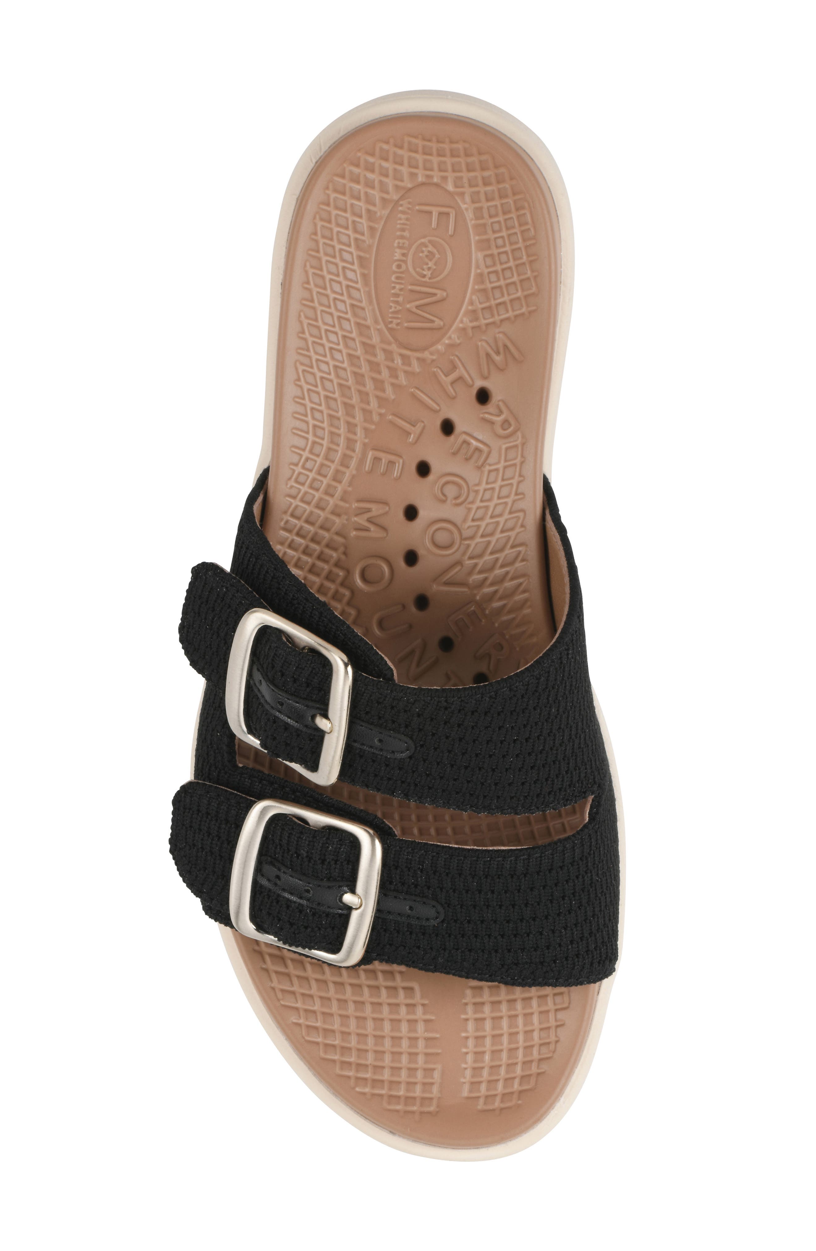 White Mountain Footwear Nanny FOM Recovery Slide Sandal, Alternate, color, Black/ Fabric