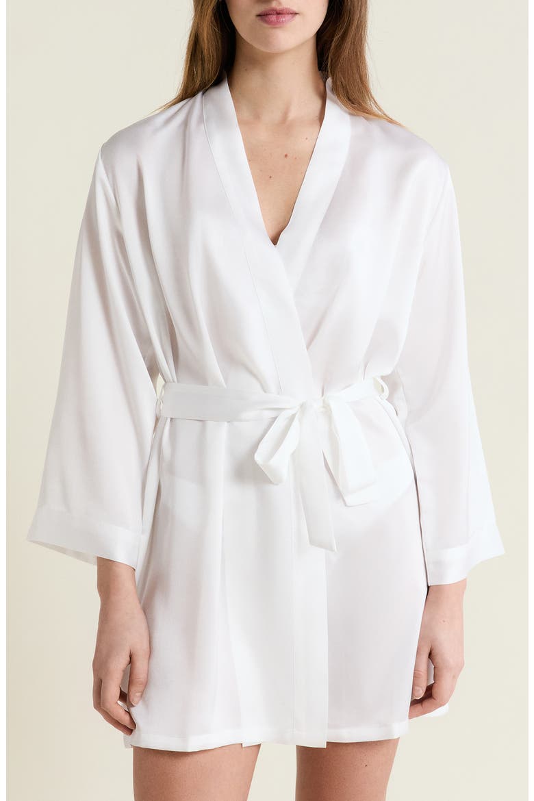 Marry Me Deshabille Satin Robe, Main, color, WHITE