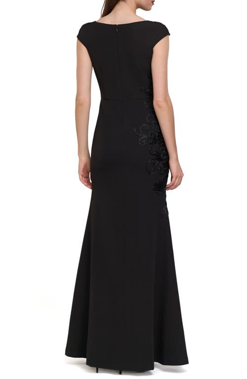 Js Collections Larisa Soutache Mermaid Gown In Black