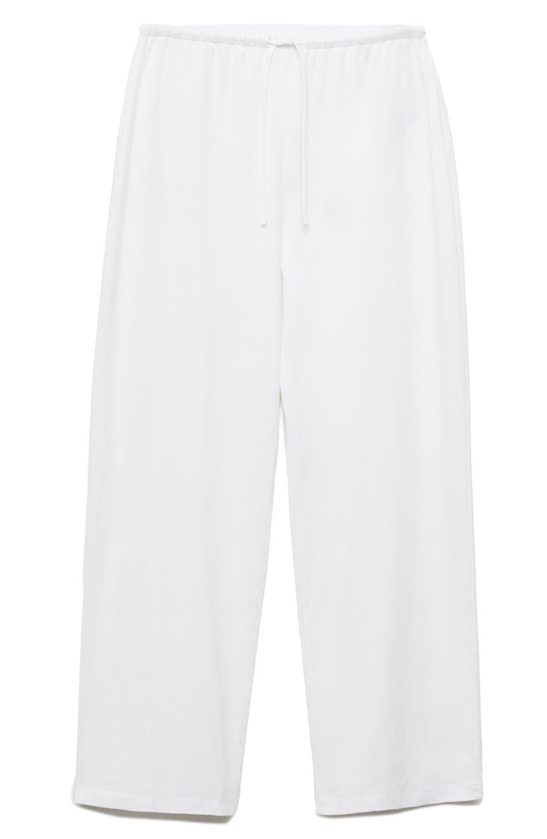 MANGO Cotton Pajama Pants, Alternate, color, White