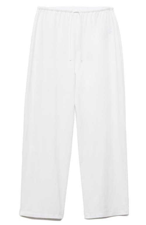 Mango Cotton Pajama Pants In White