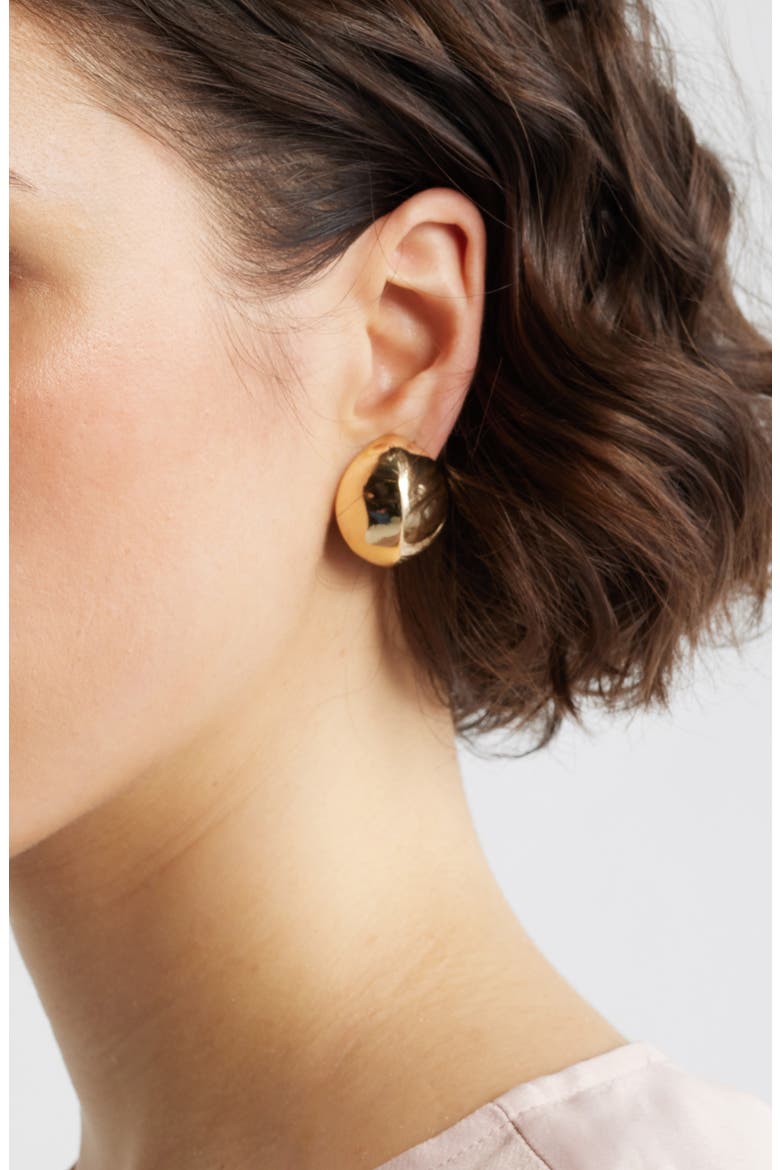 Organic Orb Clip-On Earrings, Alternate, color, GOLD