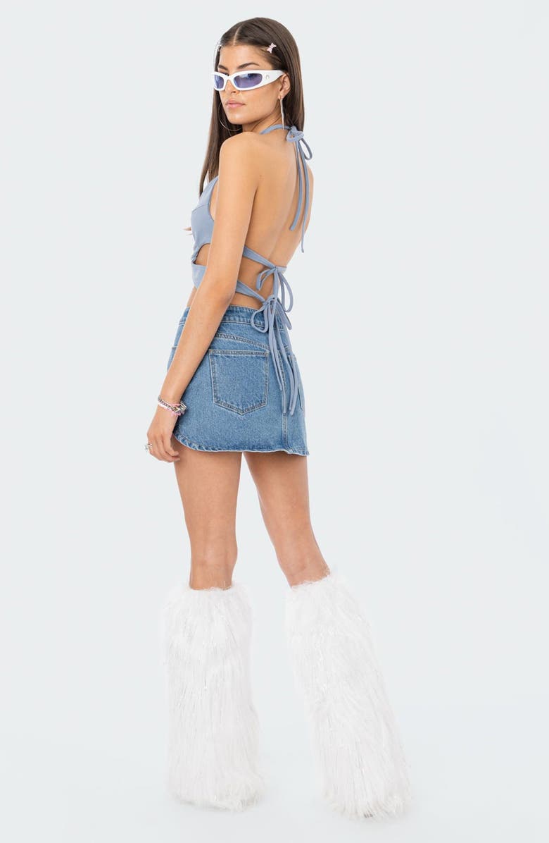 EDIKTED Butterfly Cutout Halter Crop Top, Alternate, color,