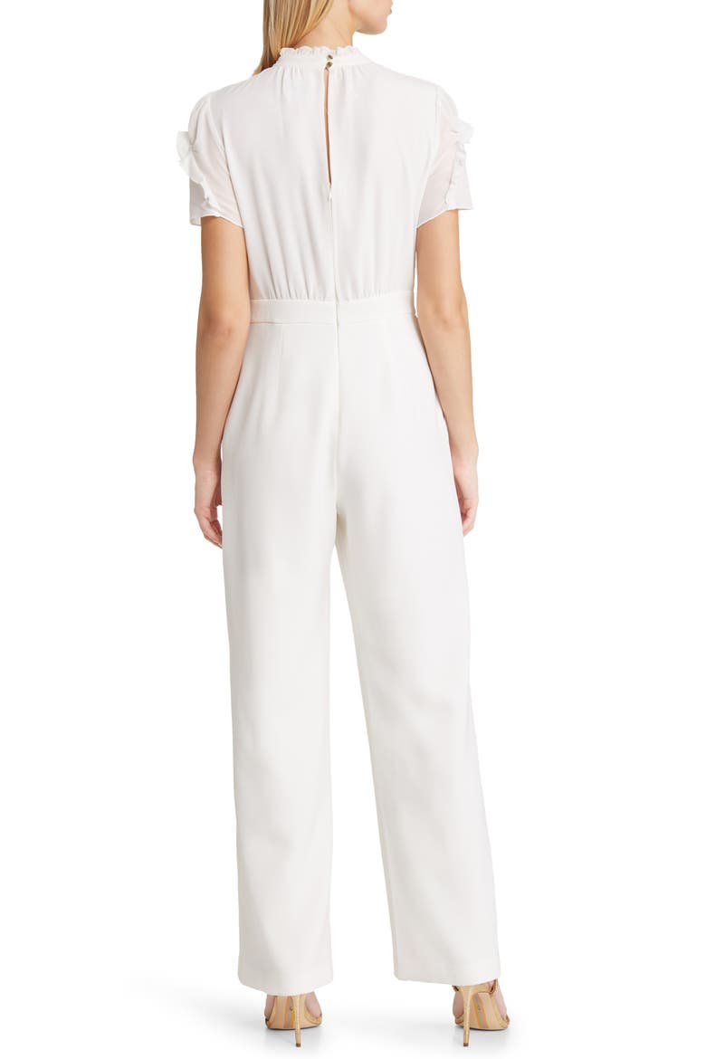 Chiffon & Crepe Jumpsuit, Alternate, color, IVORY