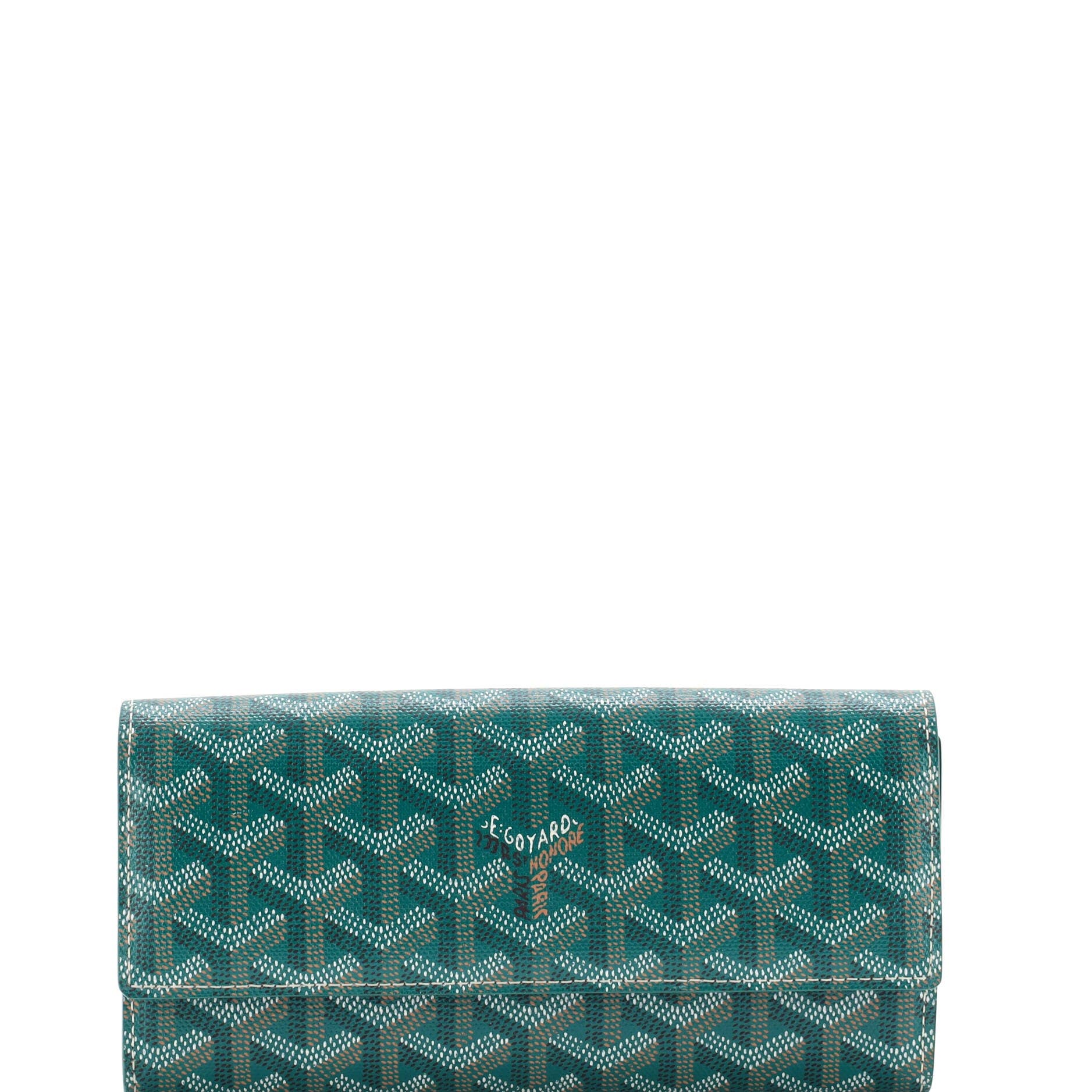 Varenne Wallet Coated Canvas Long, Main, color, Green