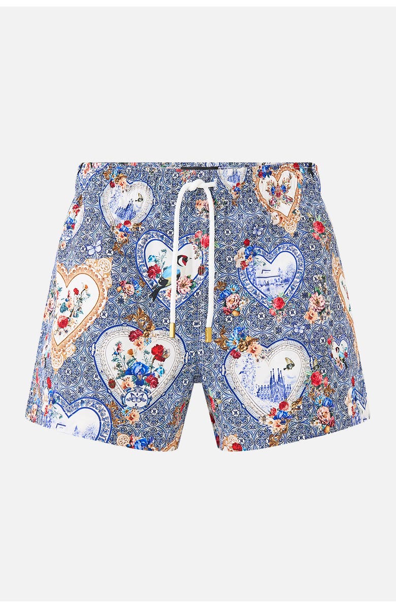 Camilla Short Length Boardshort With Elastic Waist, Main, color, The Pottery Parlour