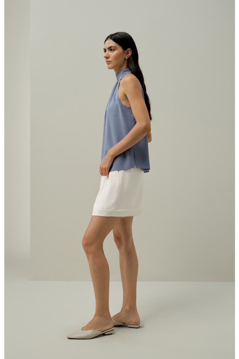 Women's Halter Neck Silk Top, Alternate, color, Crystal Blue