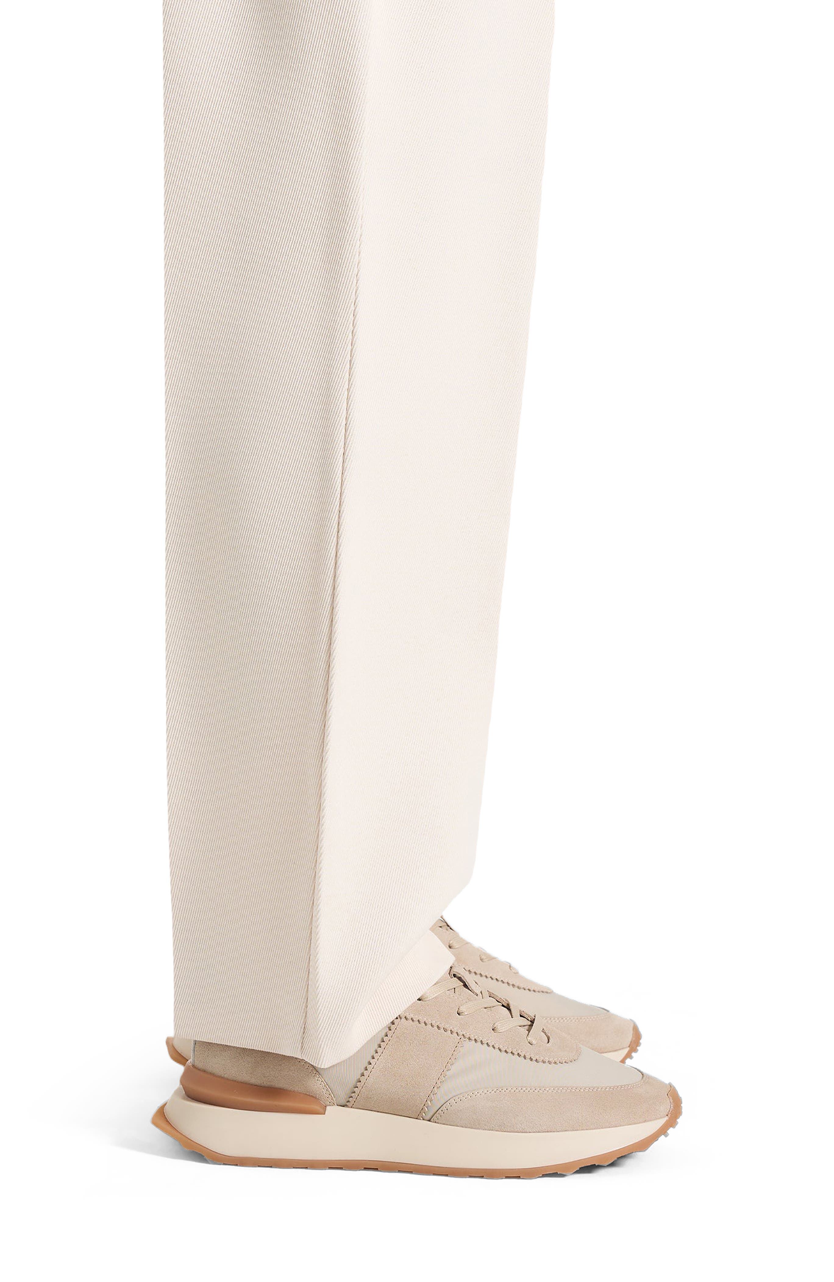 Monaco Suede and Nylon Runner, Alternate, color, Cream