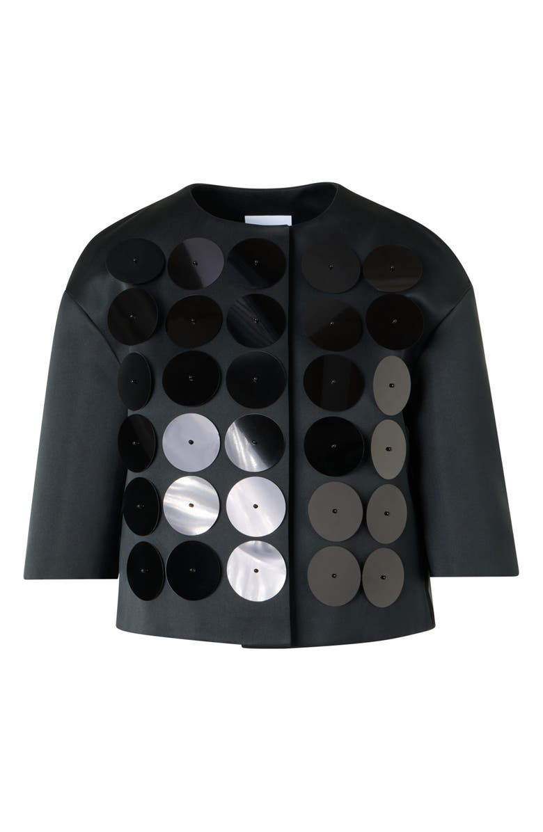 Akris punto Macro Sequin Techno Taffeta Jacket, Alternate, color, Black