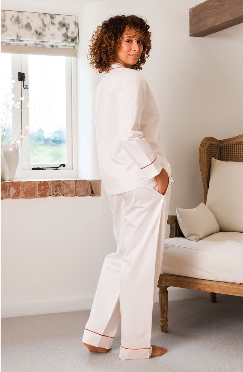 CHRISTY Luxury Sateen Pyjamas, Alternate, color, White