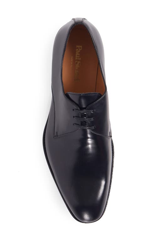 Paul Stuart Hancock Plain Toe Leather Blucher Derby Shoes In Black Leather