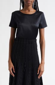 Emporio Armani Satin Stretch Silk T-Shirt