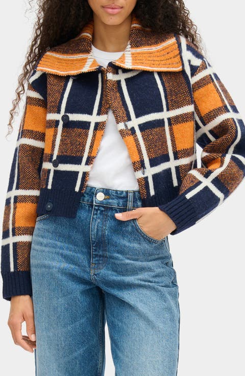 Carmen Plaid Knit Jacket