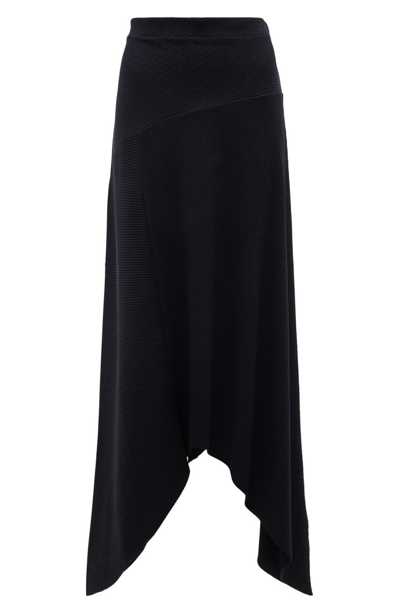 AllSaints Gia Rib Handkerchief Midi Skirt, Alternate, color, 