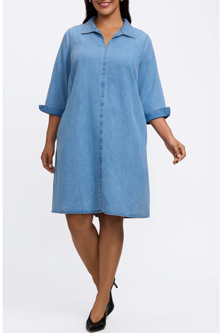 Agnes Tie Waist Denim Dress, Alternate, color, BLEACH WASH