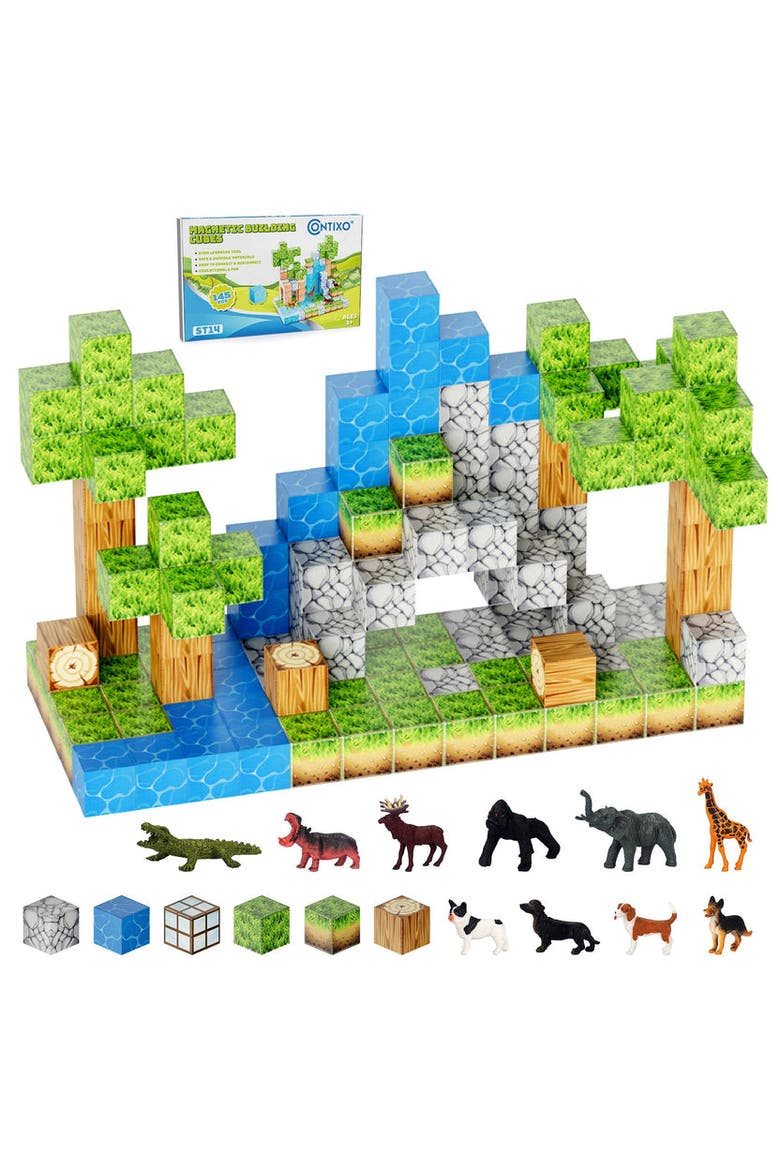 145 Pcs Magnetic Building Cube Game, Main, color, Multi Color