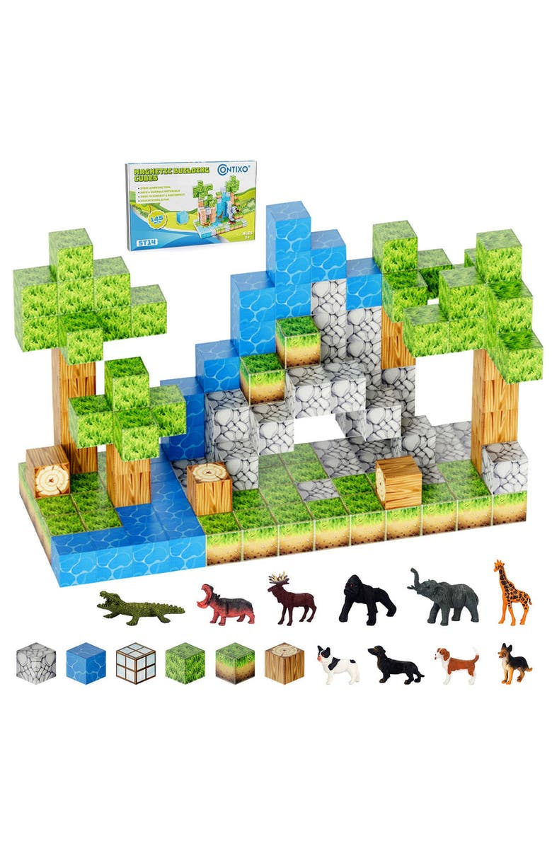CONTIXO 145 Pcs Magnetic Building Cube Game, Main, color, Multi Color