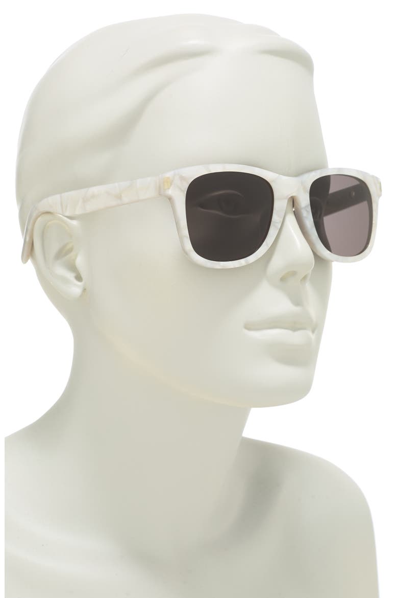 53mm Square Sunglasses, Alternate, color, SHNY WHT MOTHER OF PEARL/ GRY