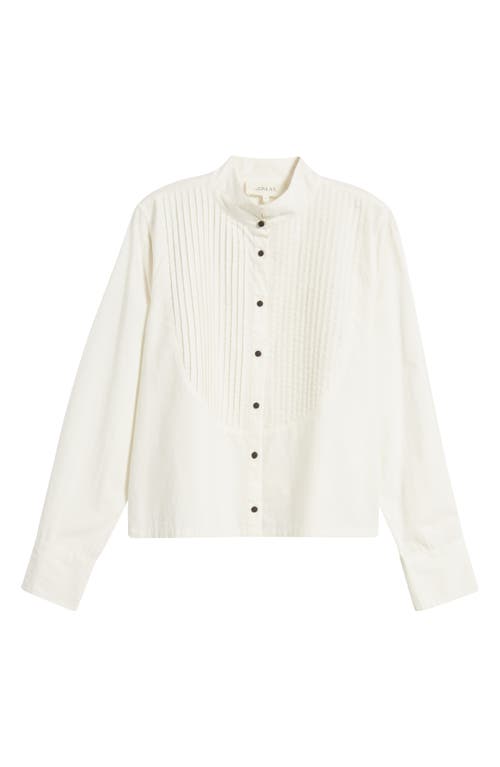 THE GREAT THE GREAT. PLEATED TUXEDO BUTTON-UP SHIRT
