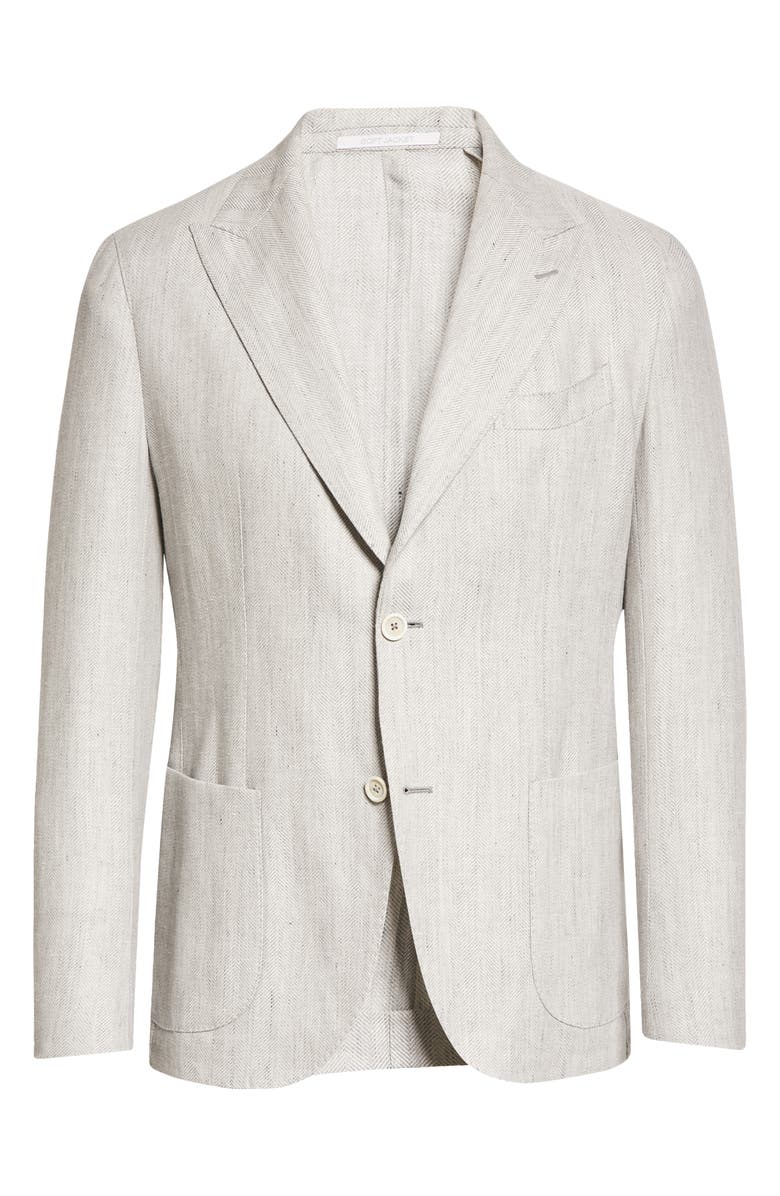 Eleventy Deconstructed Herringbone Linen & Wool Sport Coat, Alternate, color,