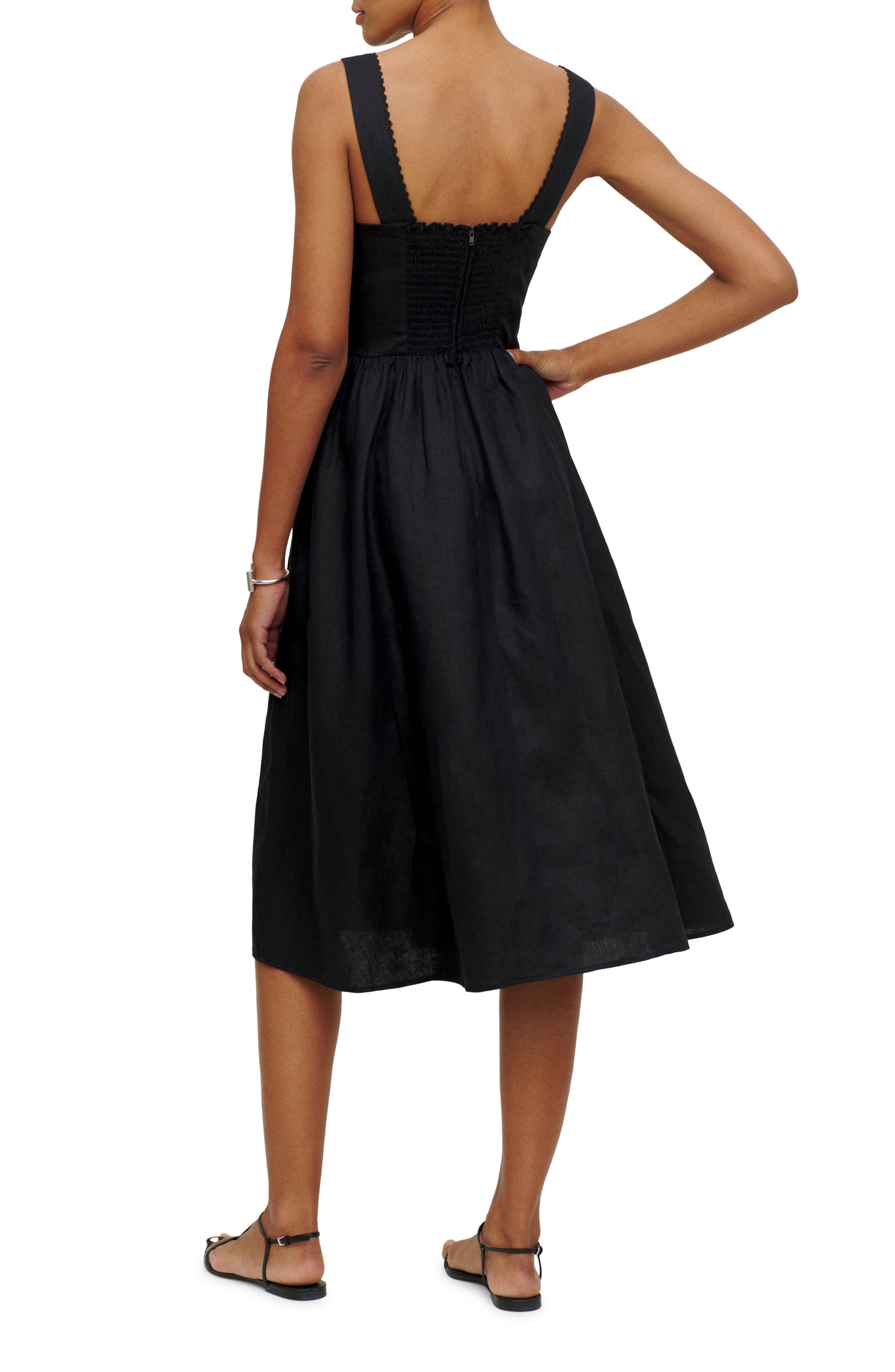 tagliatelle linen dress red Reformation Tagliatelle Linen Midi Dress - Vienna