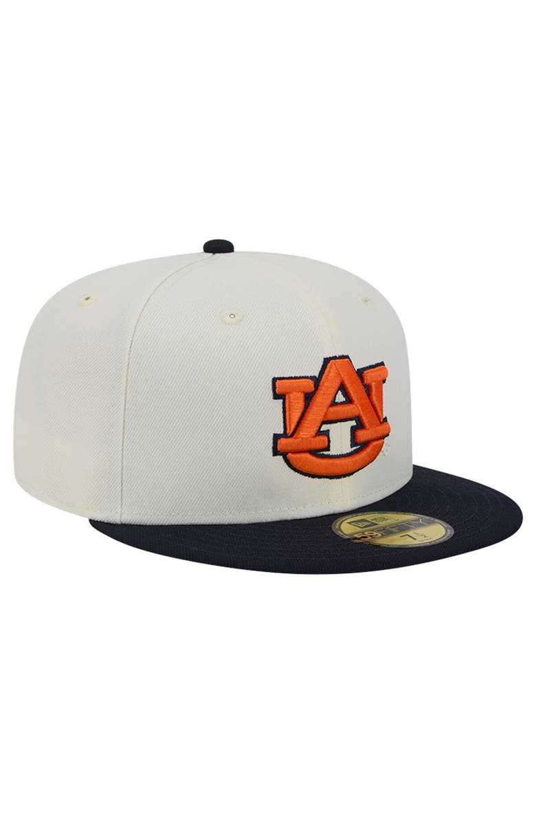 New Era Men's New Era Auburn Tigers Chrome White Vintage 59FIFTY Fitted Hat, Alternate, color, 