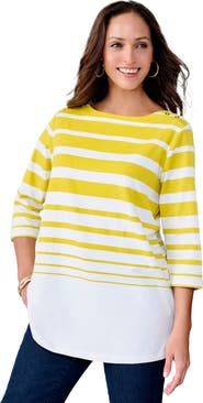Jessica London Stretch Cotton Boatneck Tunic