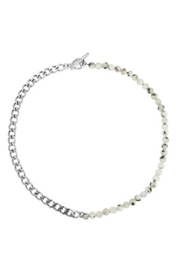 Rebl Gender Inclusive Half Cuban Half Beaded Chain Necklace