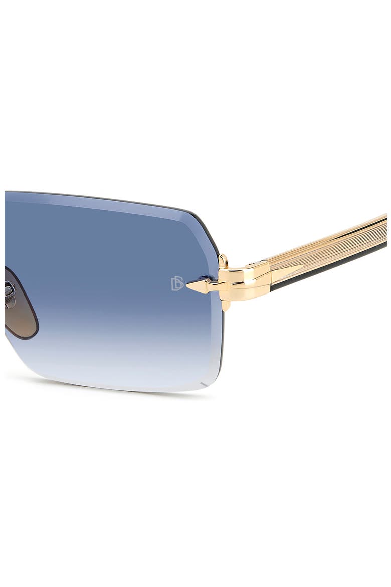 56mm Rimless Rectangular Sunglasses, Alternate, color, GOLD BLACK