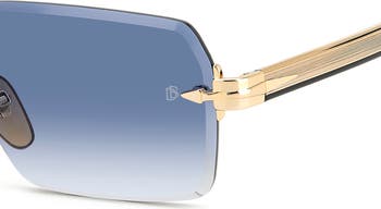 56mm Rimless Rectangular Sunglasses