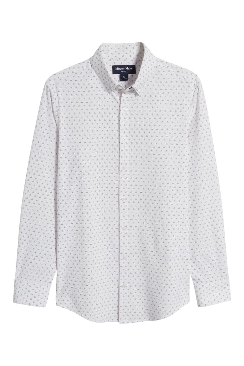 Leeward Trim Fit Performance Button-Up Shirt, Alternate, color, CAROLINA STAR
