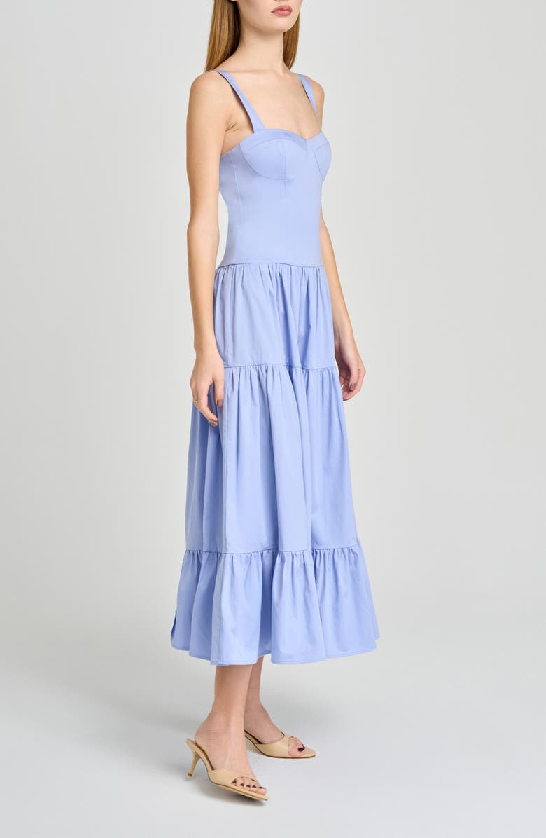 WAYF Melinda Sweetheart Neck Midi Dress, Alternate, color, Blue