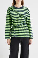 Damson Madder Prudie Stripe Ruffle Trim Top