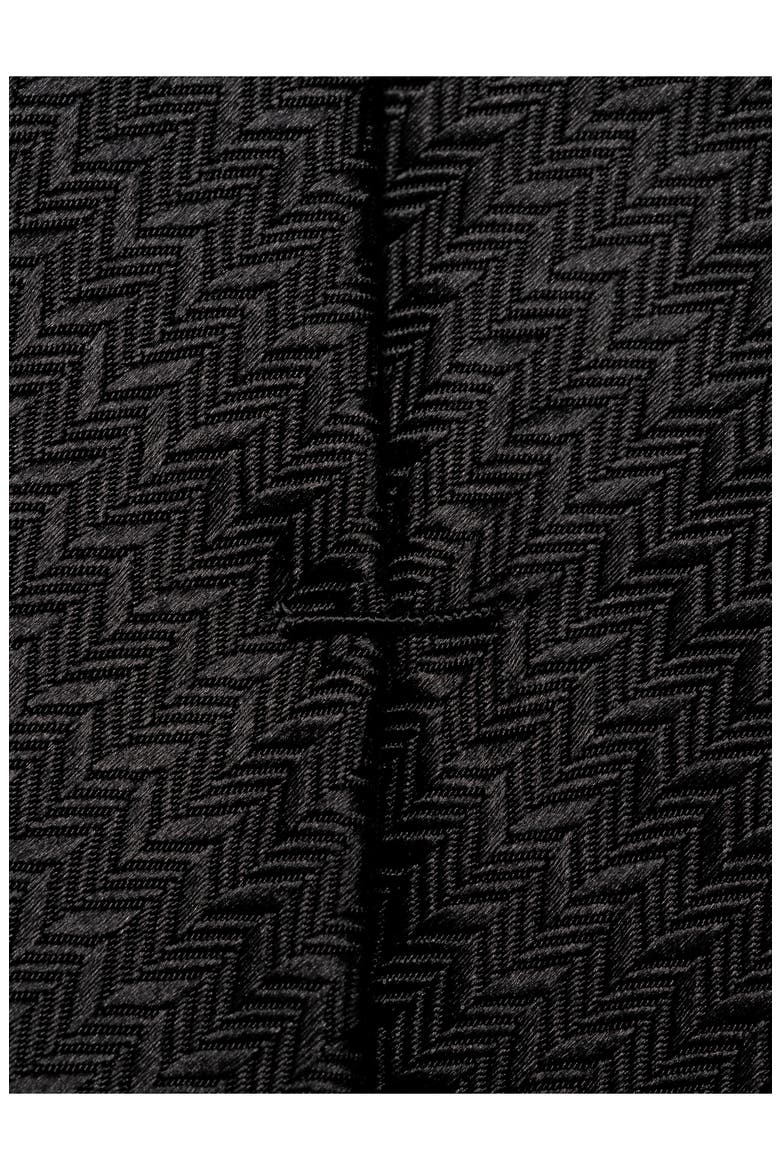 Black Herringbone Silk Tie, Alternate, color, BLACK