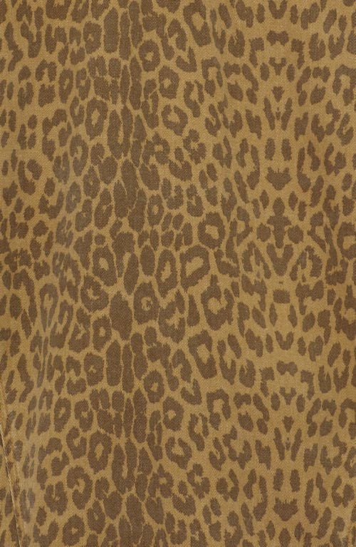 Bayeas Relaxed Fit Leopard Print Denim Shirt Jacket In Brown