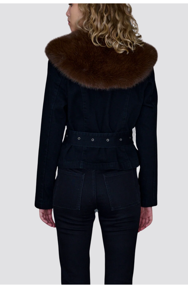 TT Studios Carm Denim Faux Fur Jacket, Alternate, color, William St.