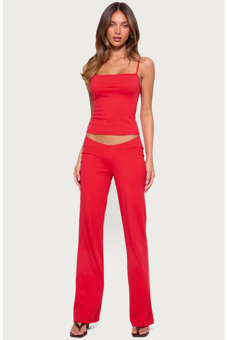 Anika Straight Neck Tank Top, Alternate, color, RED