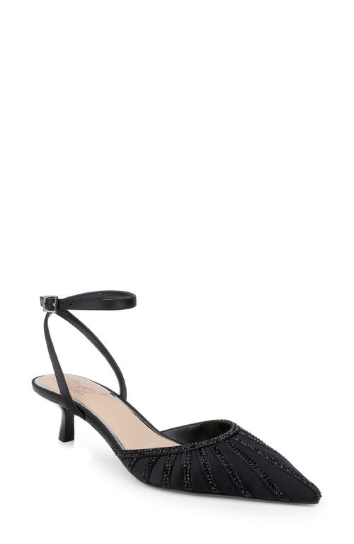 Jewel Badgley Mischka Fable Ankle Strap Pointed Toe Pump In Black