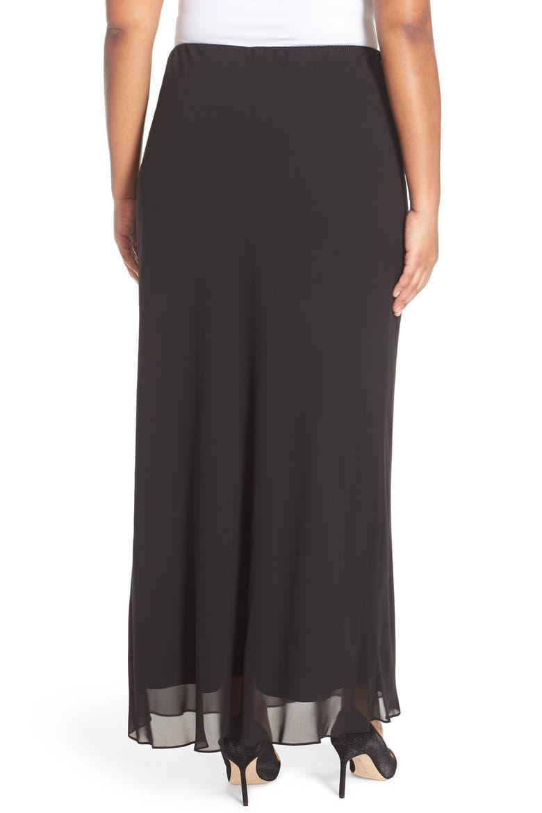 Chiffon Maxi Skirt, Alternate, color, BLACK