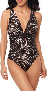 Magicsuit® Ventana Evangeline Plunge Neck One-Piece Swimsuit