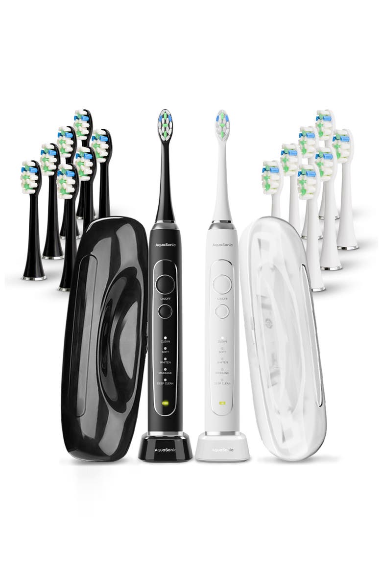 Elite Duo Rechargeable Ultra-Whitening Electric Toothbrush Set - Black & White, Alternate, color, BLACK WHITE