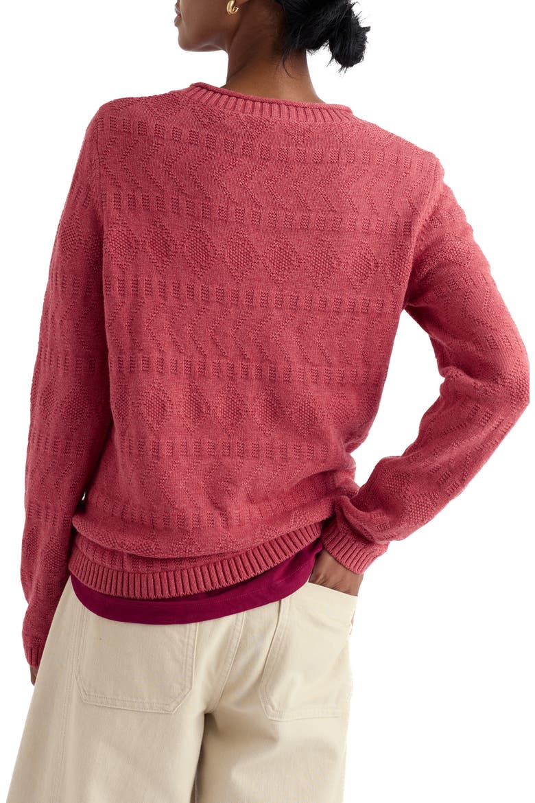 Kinter Organic Cotton Crewneck Sweater, Alternate, color, KNIT MELANGE ECHINACEA